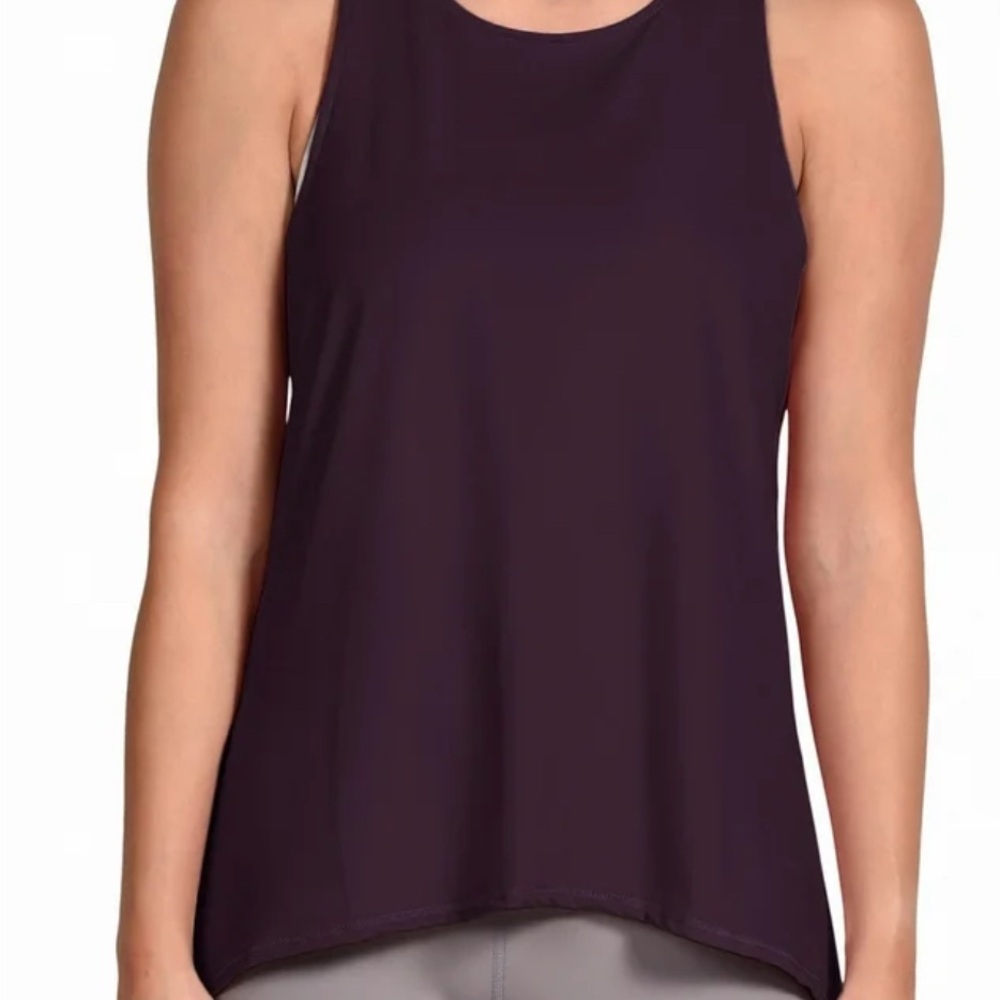 Yogalicious Everyday Tank Athleisure Curved Hem Fig Sugar Purple L NWT